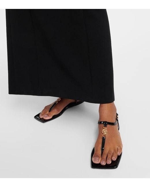 Versace Black Sandalen V2025 Chain Aus Leder