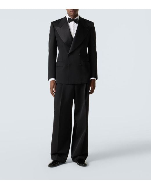 Dolce & Gabbana Black Wool And Silk-Blend Tuxedo Jacket for men