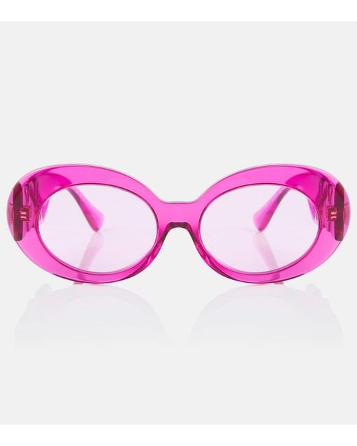 Versace Pink Embellished Round Sunglasses