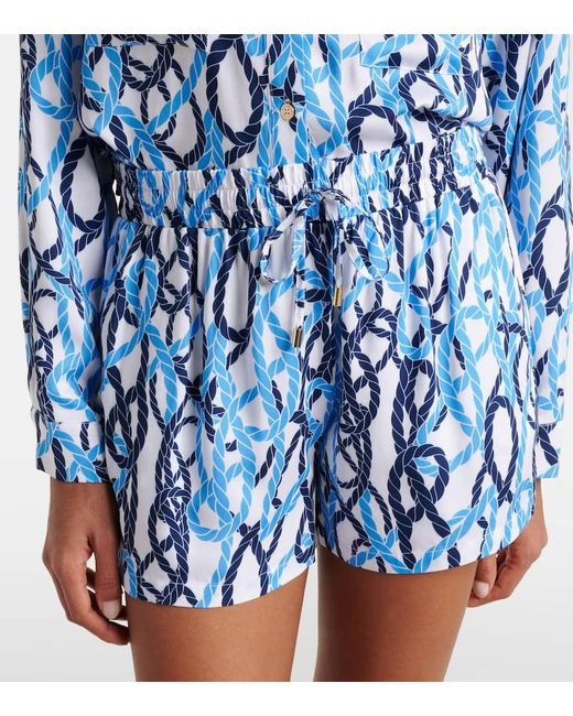 Melissa Odabash Blue High-Rise Shorts Annie