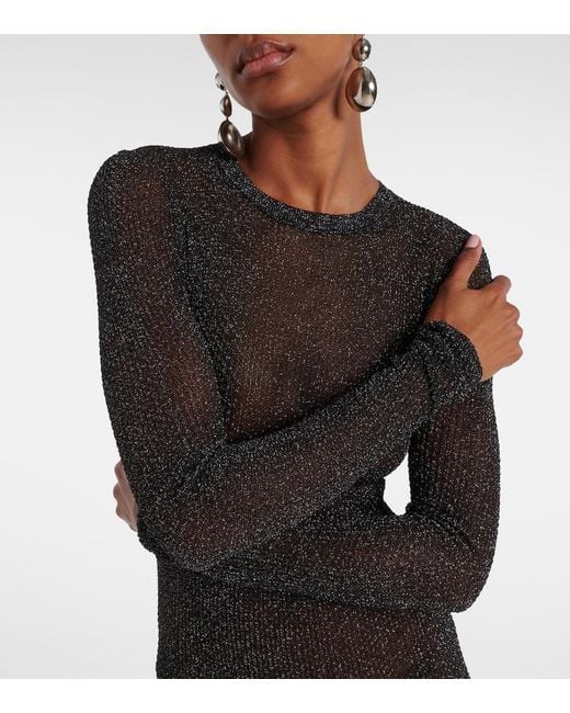 Isabel Marant Gray Fanelie Knitted Lame Maxi Dress