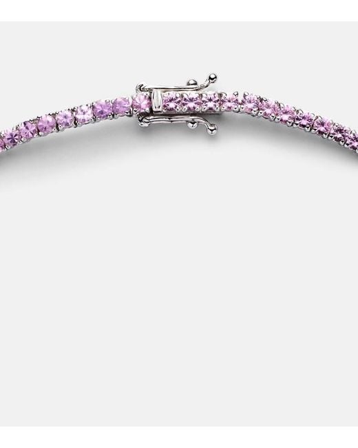 Collier En Or Blanc 14 Ct Et Saphirs Lilas Roxanne First en coloris Metallic