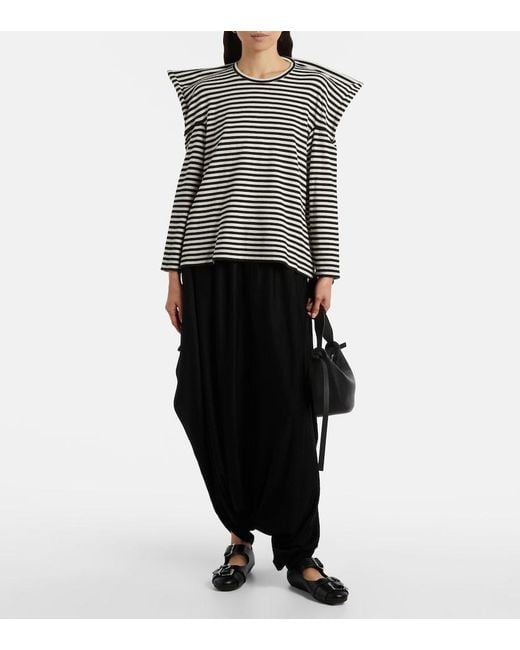 Junya Watanabe Black High-Rise Wool Tapered Pants