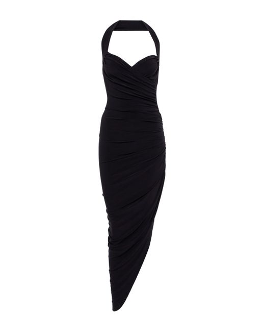 Norma Kamali White Cayla asymmetric halterneck jersey dress | ë§¤ì¹ì¤í¨ì, ëª¨ë ë­ìë¦¬ ì¨ë¼ì¸ ì¼í