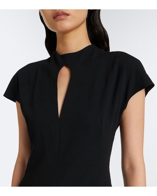 Jil Sander Black Cutout Virgin Wool Minidress