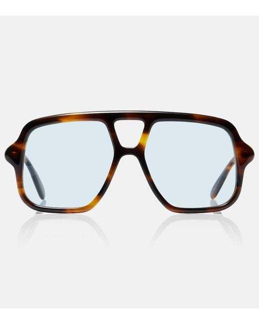 Loewe Black Slim Navigator Sunglasses