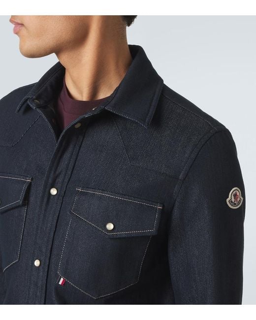 Moncler Blue Denim Shirt for men