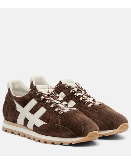 Hogan Brown Cool Allacciato H Suede Sneakers
