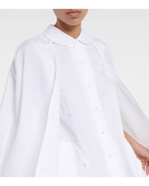 Robe chemise en coton Noir Kei Ninomiya en coloris White