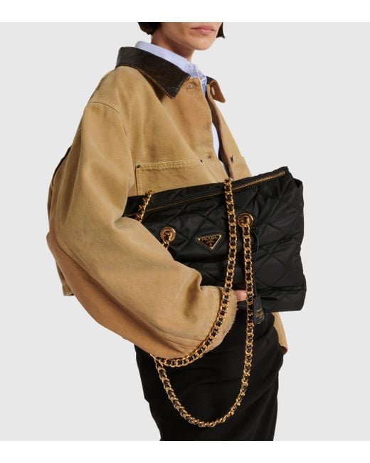 Prada quilted nylon chain bag online