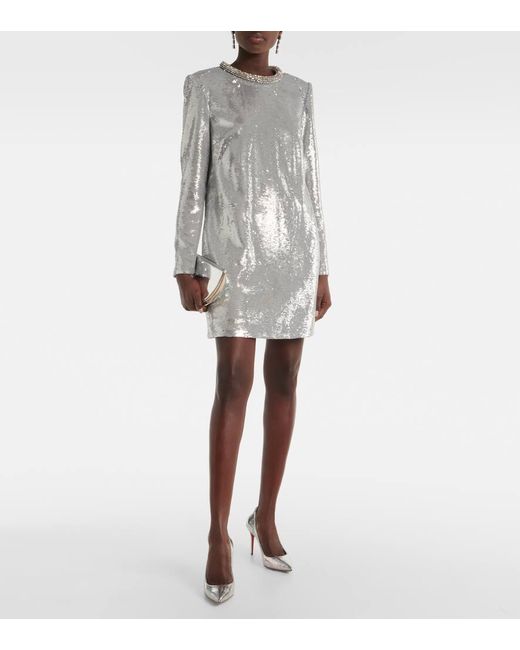 Abito Corto Con Paillettes di Roland Mouret in White