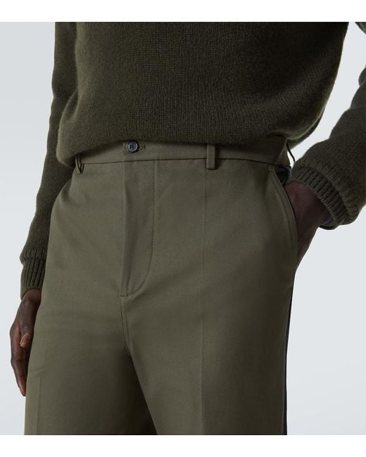 Valentino Green Cotton Straight Pants for men