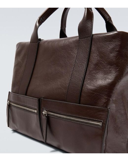 Metier Brown Racer 40 Leather Duffel Bag for men