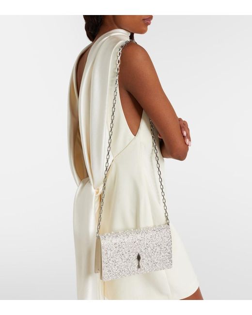 Christian Louboutin Metallic Bettina Embellished Leather Clutch