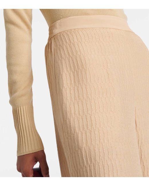 Joseph Natural Gibellina Mawn Silk-blend Wide-leg Pants
