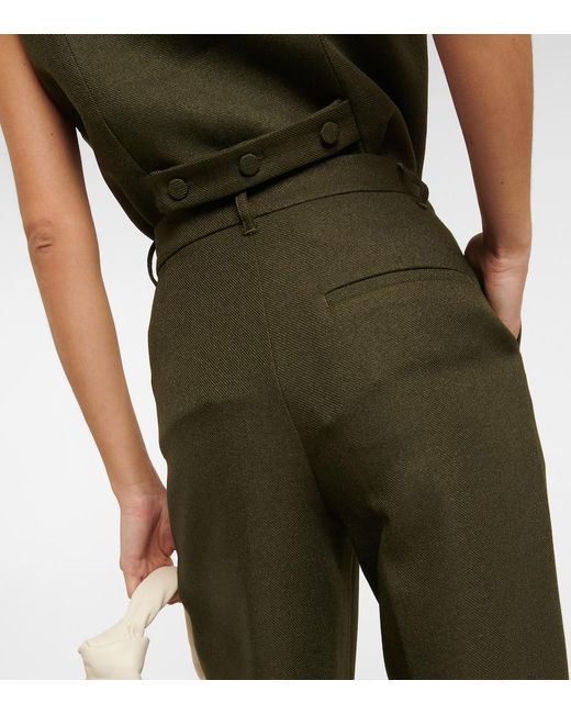 AYA MUSE Green Ori High-Wise Wide-Leg Pants