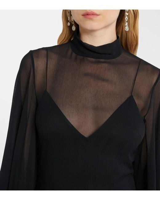 Taller Marmo Black Lanzarote Garden Crepe Chiffon Kaftan
