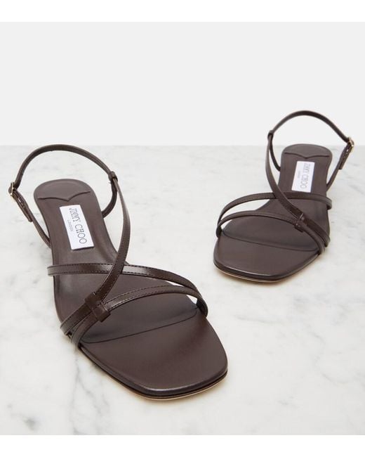 Jimmy Choo Metallic Farris Leather Sandals