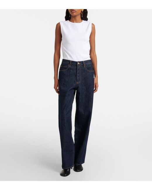FRAME Blue X Amelia Detour Wide-Leg Jeans