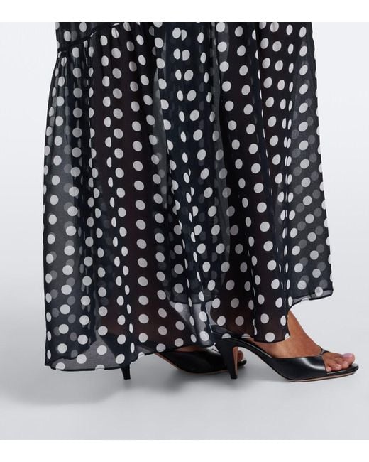 Alexandra Miro Black Clementine Polka-Dot Maxi Dress