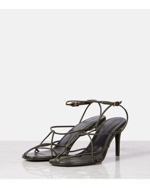 Khaite Metallic Loulou 75 Leather Sandals