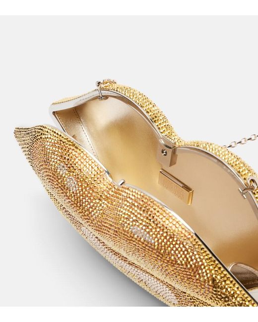 Judith Leiber Natural Lips Small Crystal-Embellished Clutch