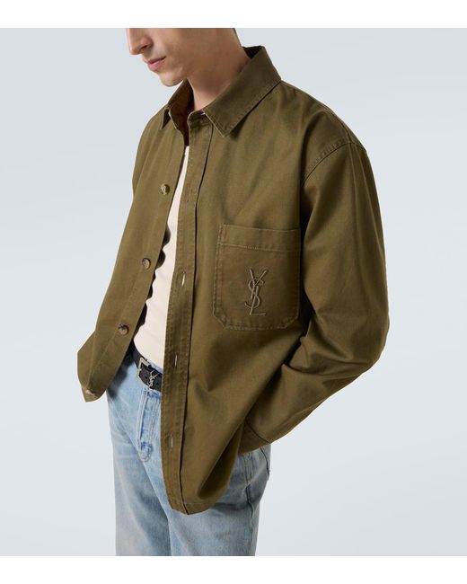 Surchemise Cassandre En Coton Et Lin Saint Laurent pour homme en coloris Green