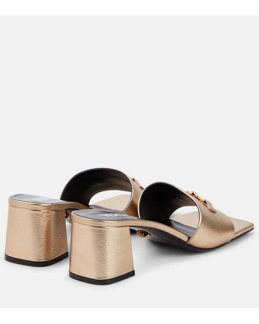 Versace Medusa '95 Metallic Leather Mules