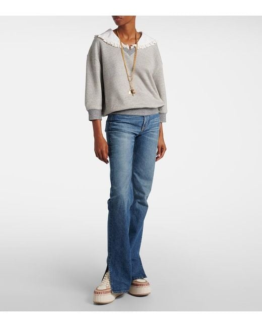 Chloé Pink Nama Suede-Trimmed Leather Platform Sneakers