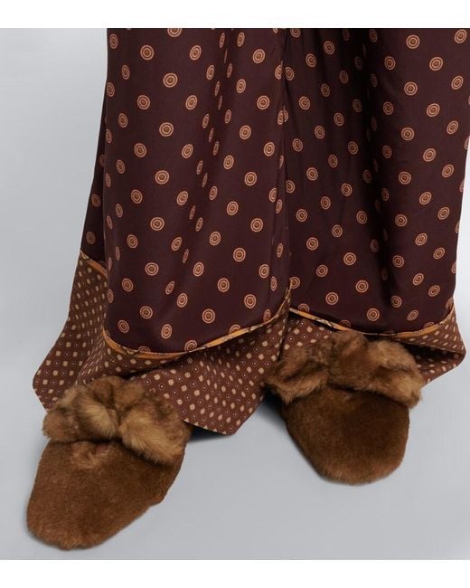 Zimmermann Brown Carousel Shearling Ballet Flats