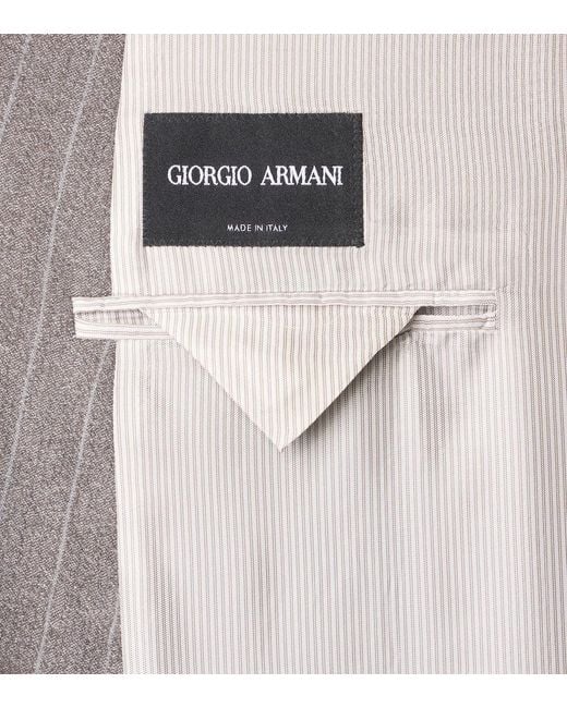 Giorgio Armani Brown Pinstripe Virgin Wool Suit for men