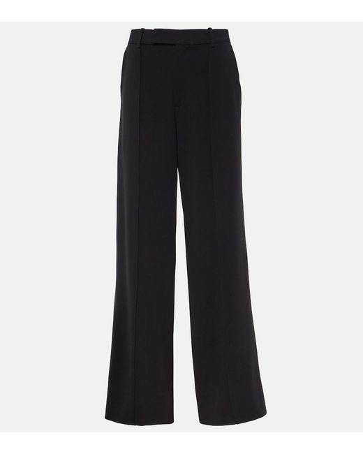 Proenza Schouler Blue Weyes High-Rise Crepe Straight Pants