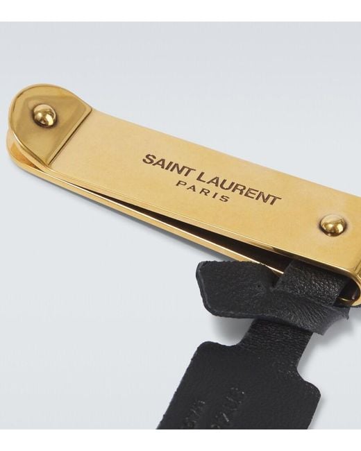 Saint Laurent Black Leather-Trimmed Bill Clip for men