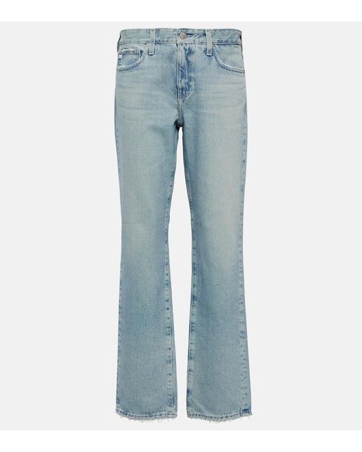 AG Jeans Blue Remy Low-rise Straight Jeans