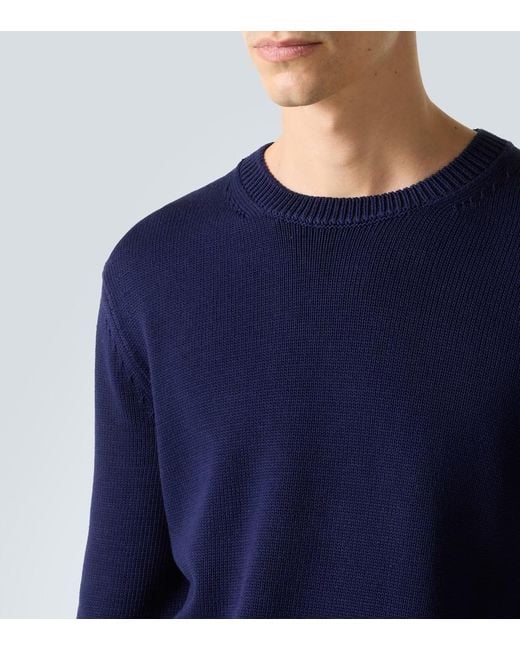 Tom Ford Blue Cotton And Silk Sweater for men