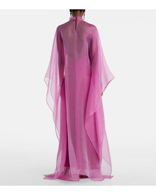 Taller Marmo Purple Sphinx Semi-Sheer Organza Gown