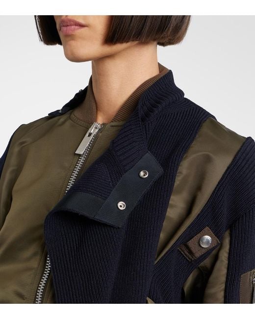 Sacai Black Paneled Blouson Jacket