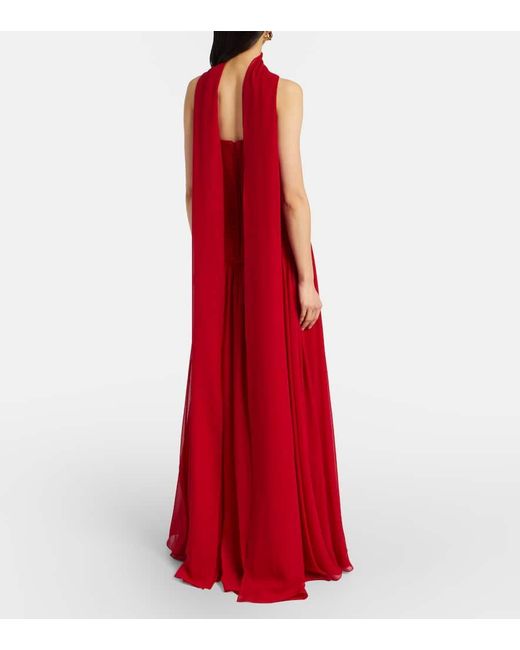 Elie Saab Red Silk Bustier Gown