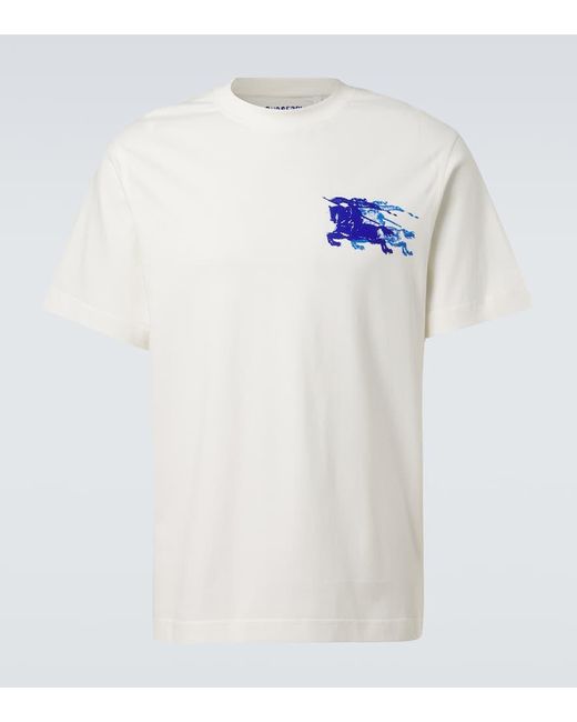 Burberry White Ekd Cotton T-Shirt for men