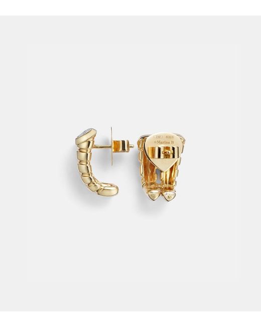 Marina B White Trisolina 18Kt Earrings With Diamonds