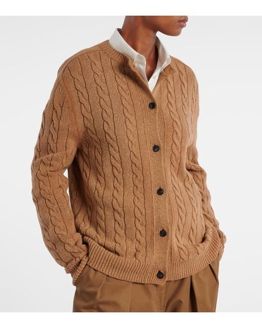 The Row Brown Loneke Virgin Wool Cardigan