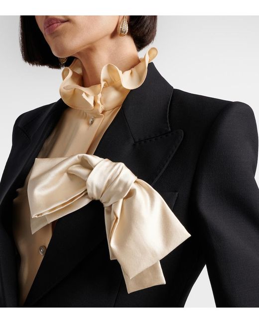 Valentino Black Crepe Couture Bow-Detail Blazer