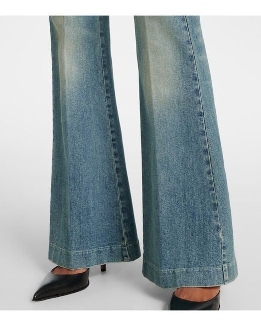 McQueen Blue Faded Flared Jeans