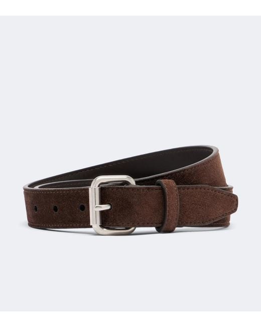 The Row Brown Geo Suede Belt