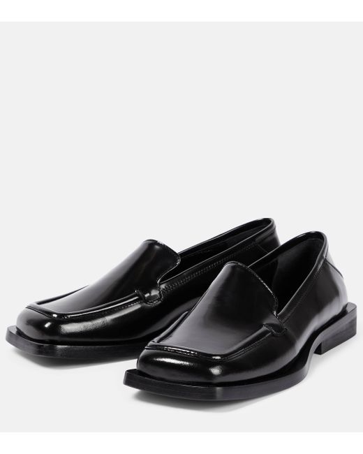The Attico Black Micol Leather Loafers