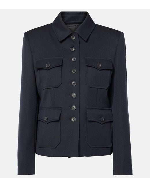Nili Lotan Blue Jamison Virgin Wool Jacket