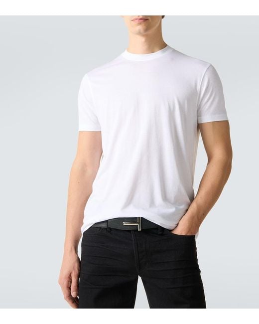 Tom Ford White Jersey T-Shirt for men