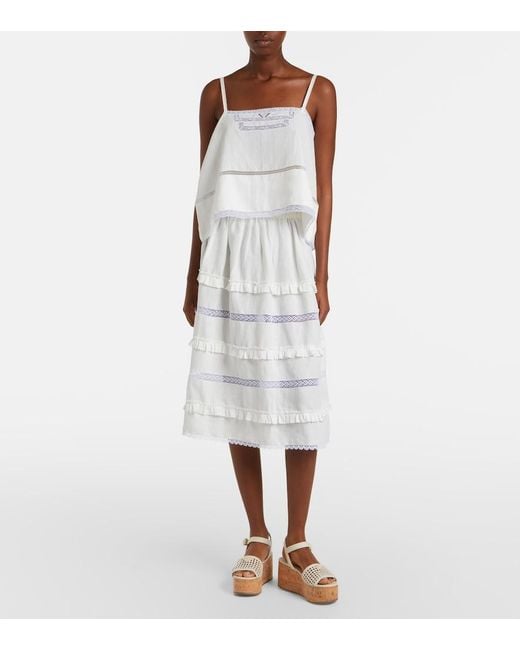 Prada Natural Crochet Wedge Sandals