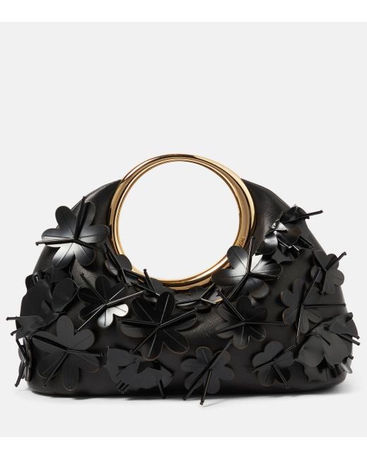 Jacquemus Black Le Petit Calino Brode Mini Leather Tote Bag