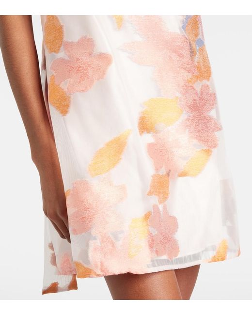 Staud Pink Albee Floral Organza Minidress